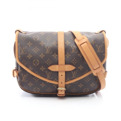 ルイ・ヴィトン LOUIS VUITTON ソミュール30 ショルダーバッグ バッグ PVCコーティングキャンバス レザー モノグラム レディース ブラウン系 M42256 【中古】