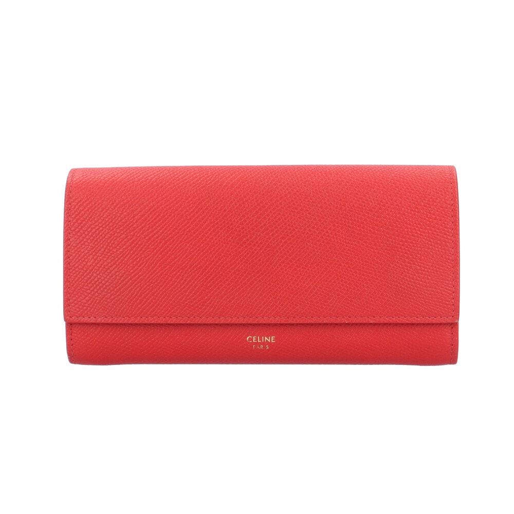 セリーヌ ラージ フラップウォレット 長財布 レザー 10B563BEL.27ED レディース CELINE 中古