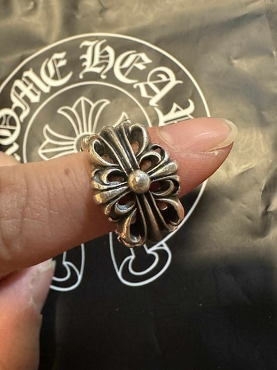 Chrome Hearts Double Floral Cross Ring "Silver"