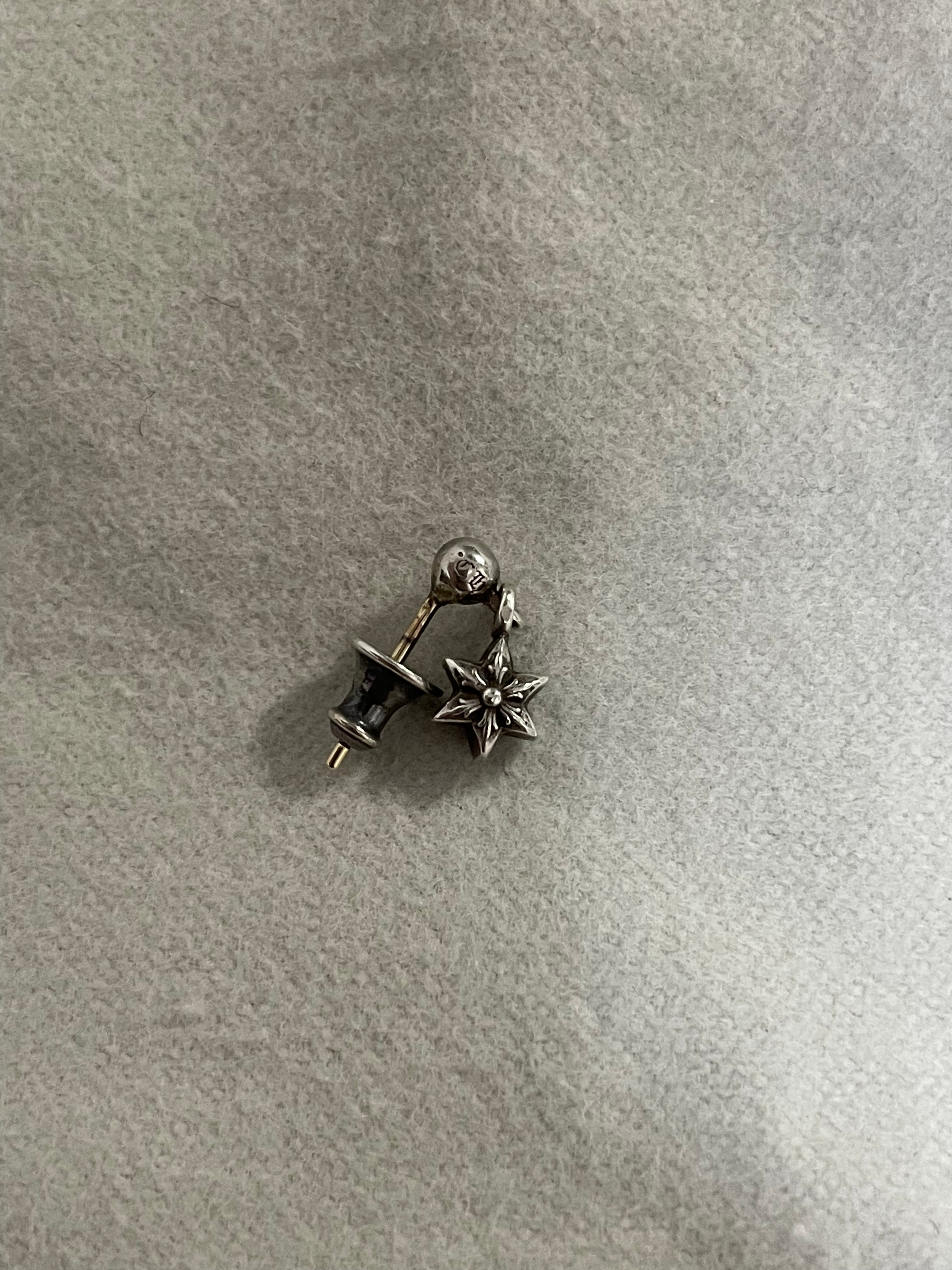 Chrome Hearts Tiny Star Drop Earrings "Silver"