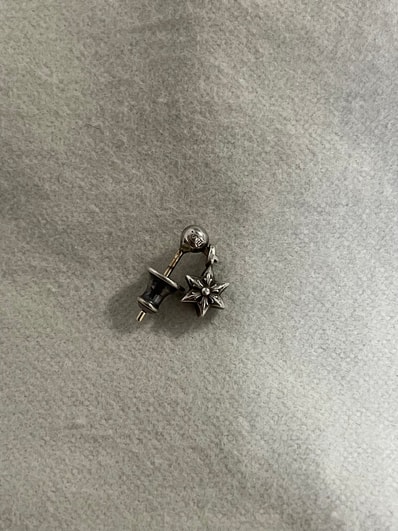 Chrome Hearts Tiny Star Drop Earrings "Silver"