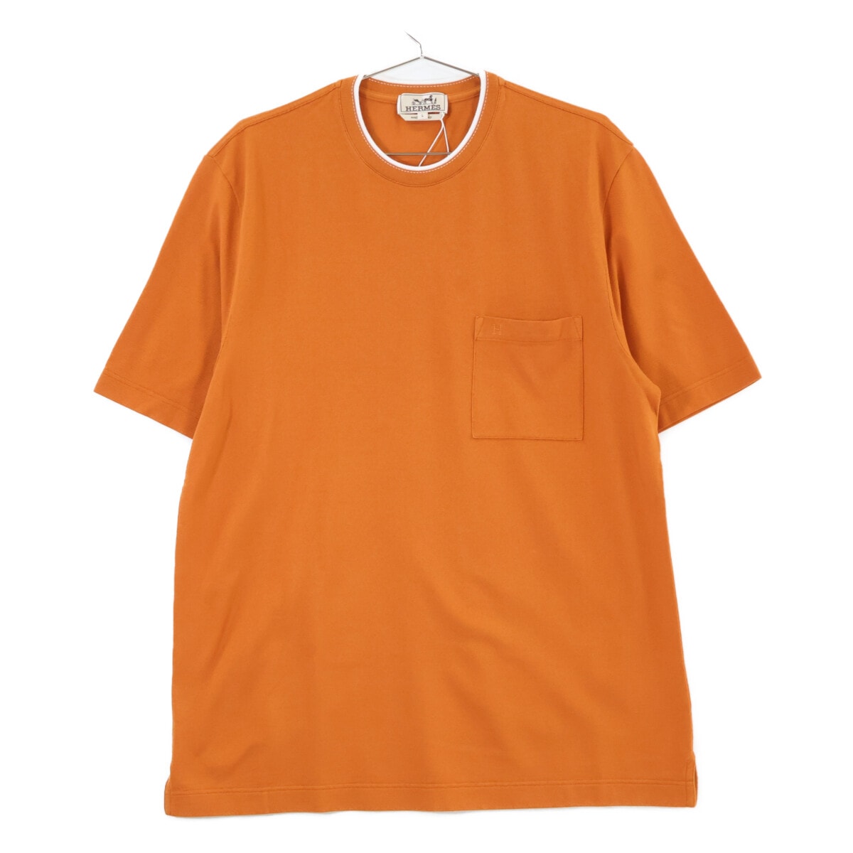 エルメス 新品同様 467990HA サドルステッチ コットン Tシャツ L