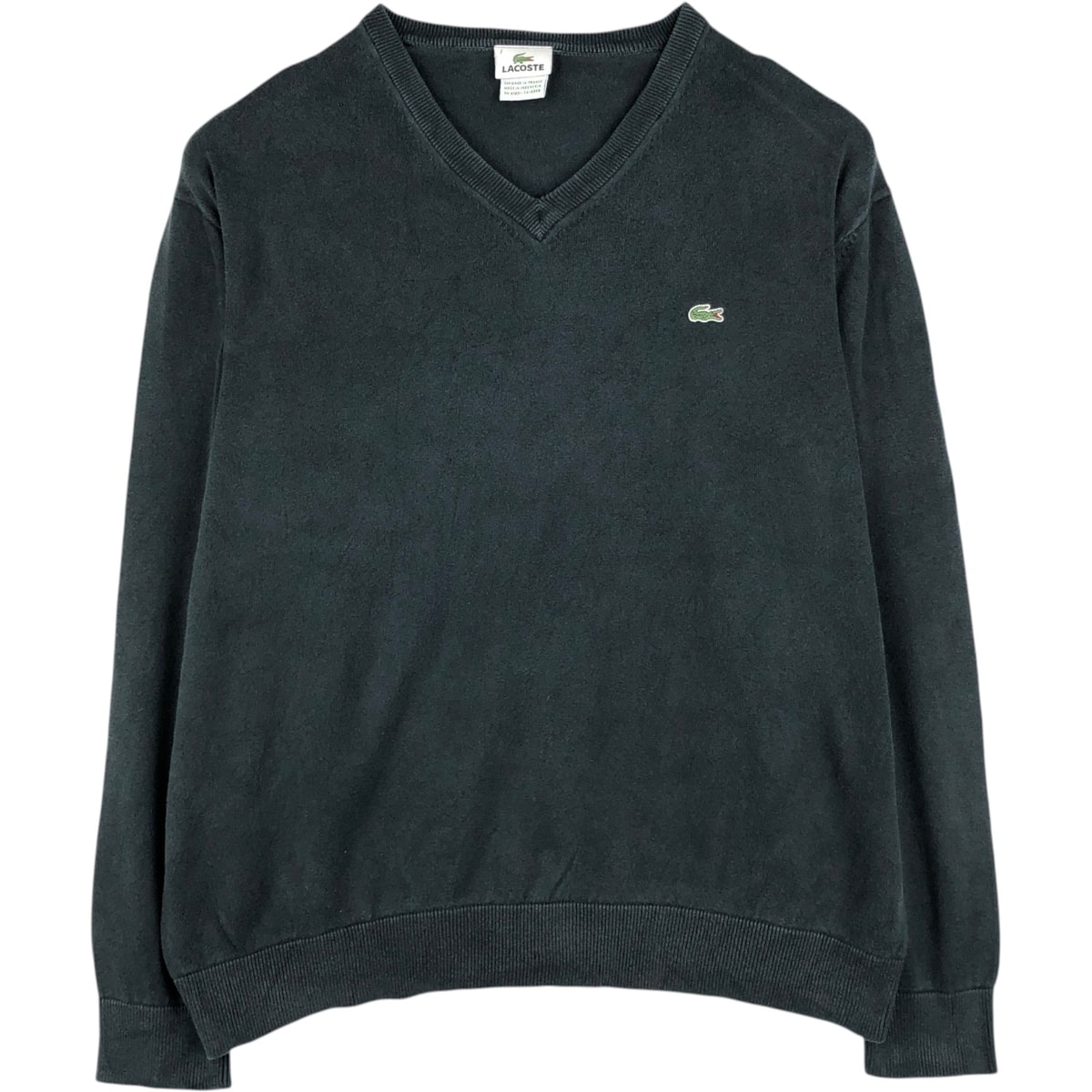 古着 ラコステ LACOSTE フランス企画 Vネック コットンニットセーター 7 メンズXXL相当/eaa645901