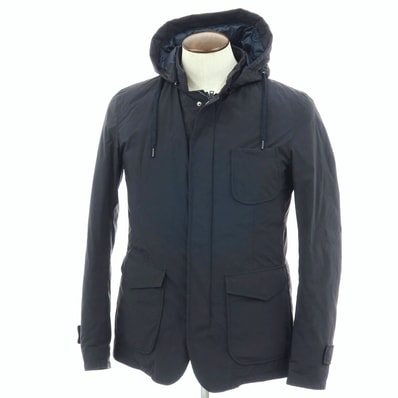 【中古】ヘルノ Herno ポリエステルナイロン ダウンジャケット ネイビー【サイズ50】【メンズ】