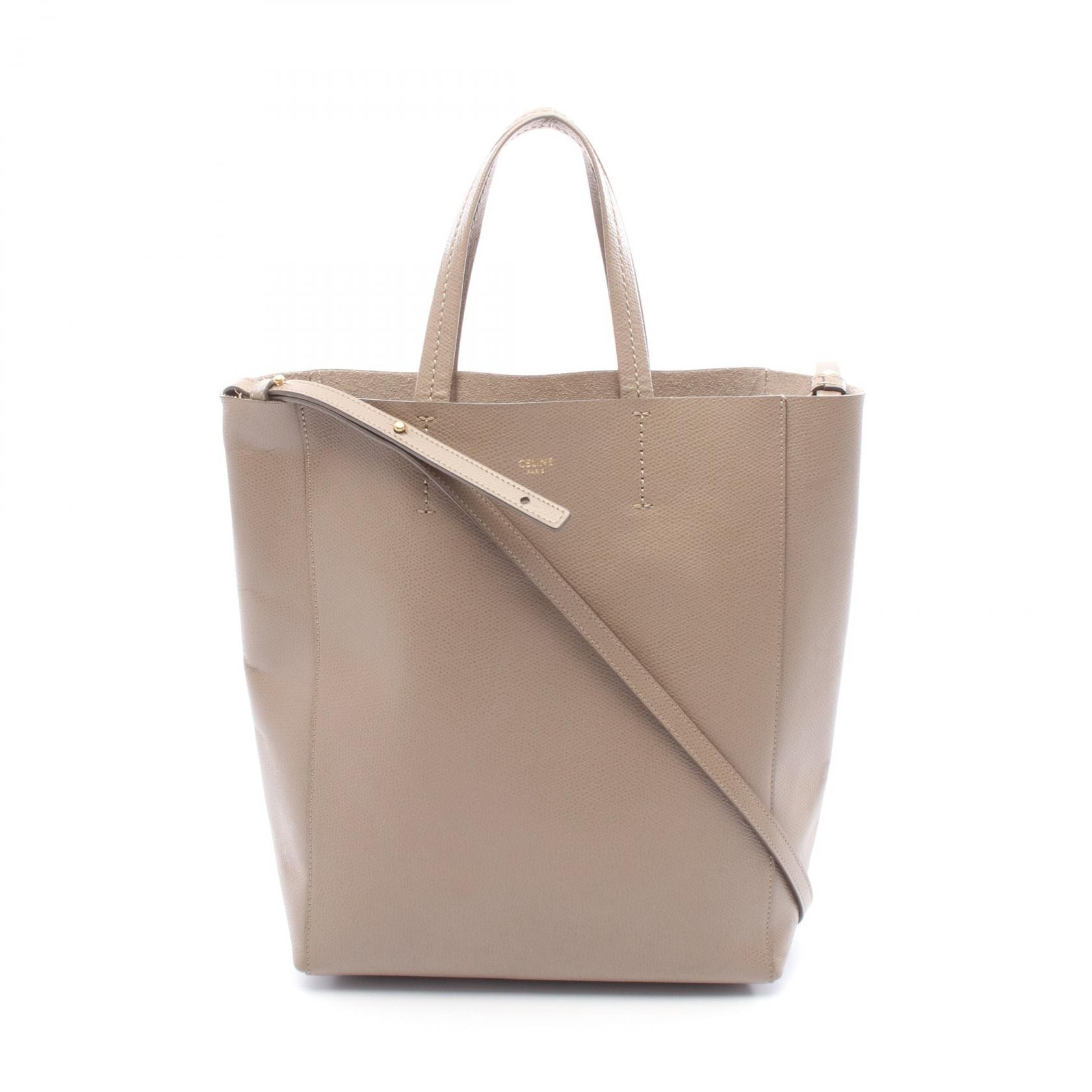 セリーヌ CELINE バーティカル スモール カバ トートバッグ バッグ レザー レディース ブラウン系 【中古】