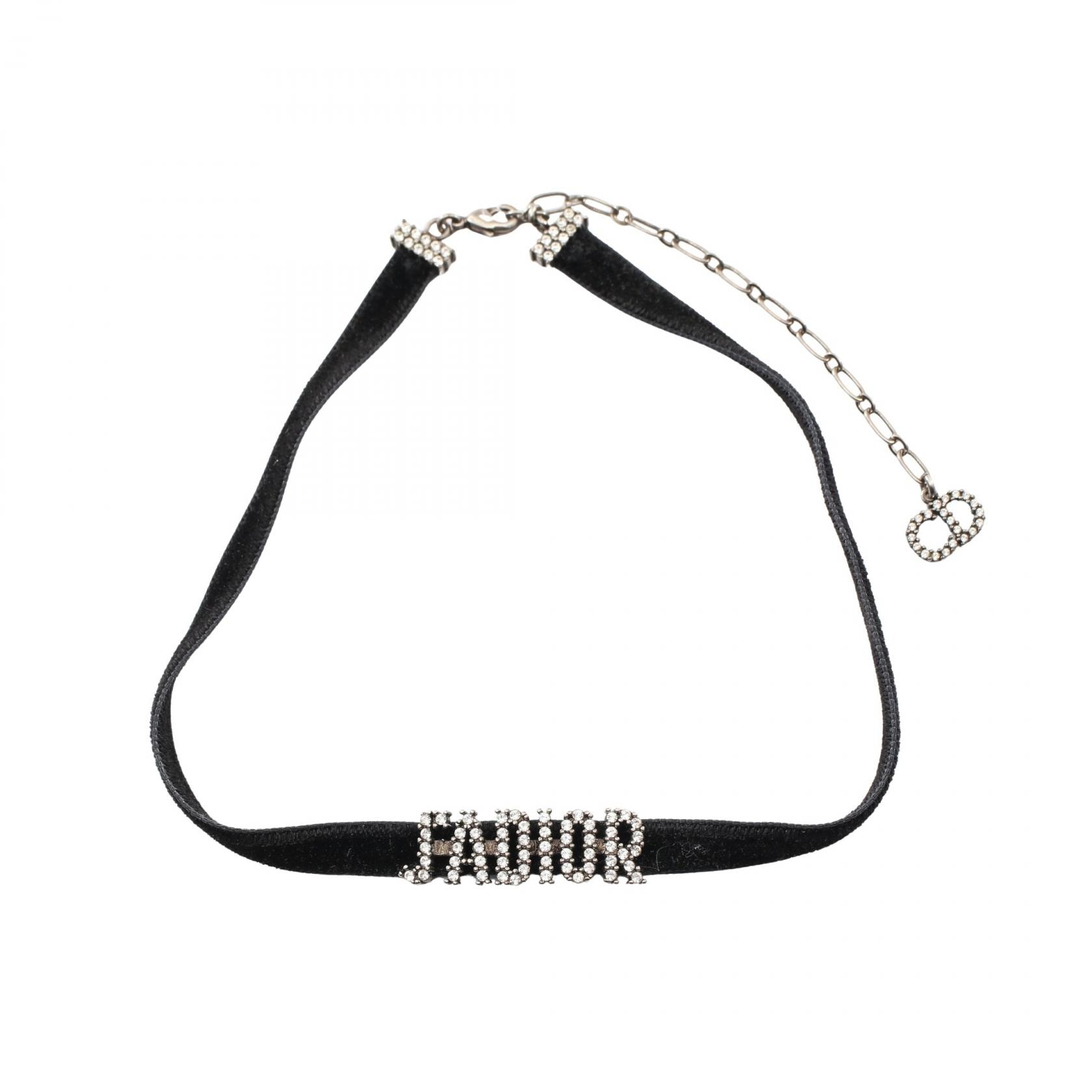 ディオール Dior J'ADIOR チョーカー アクセサリー ステンレススチール ベロア / ラインストーン レディース ブラック系 / シルバー系 / クリア系 【中古】