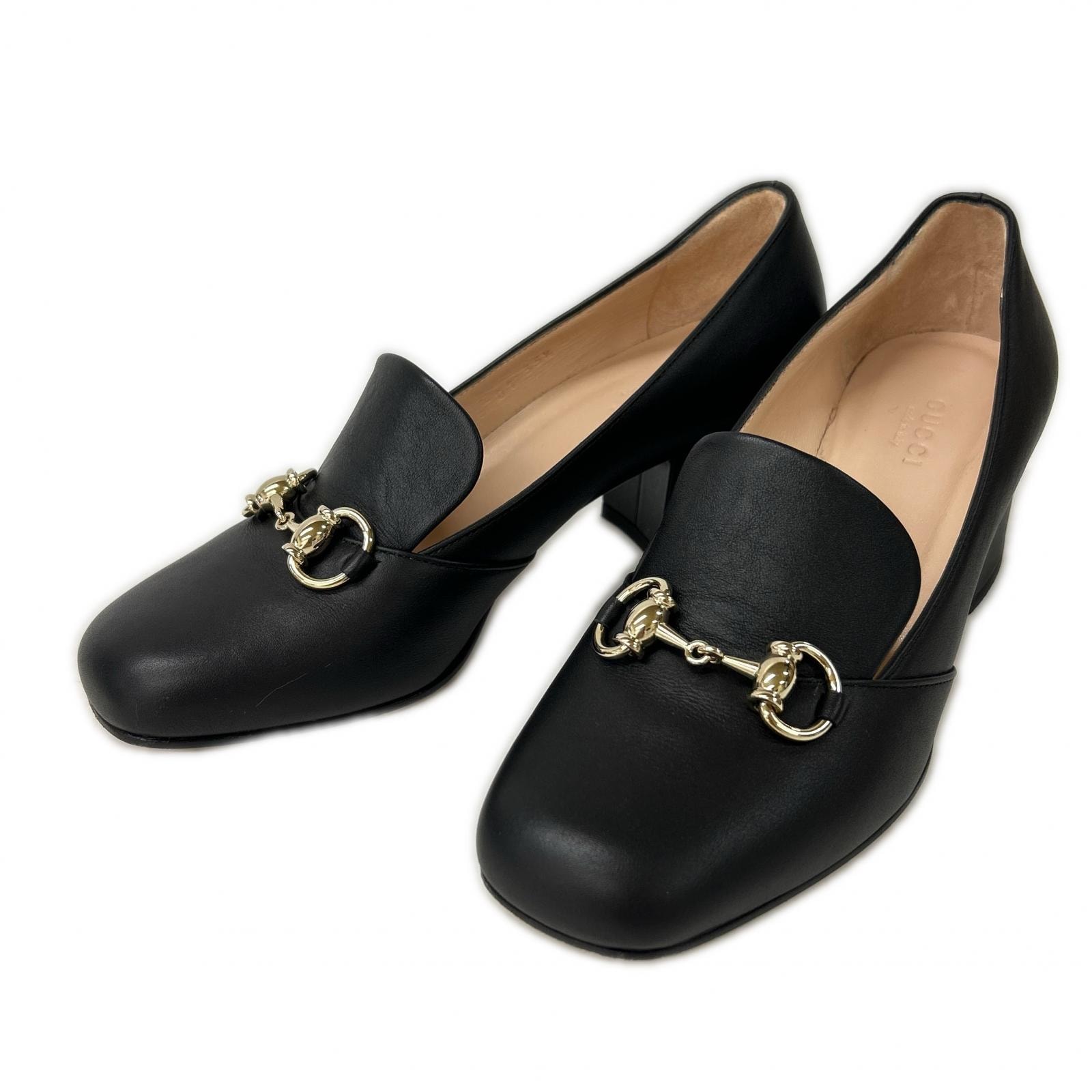 グッチ 【美品】466701 ホースビット スクエアトゥ パンプス 35 1/2