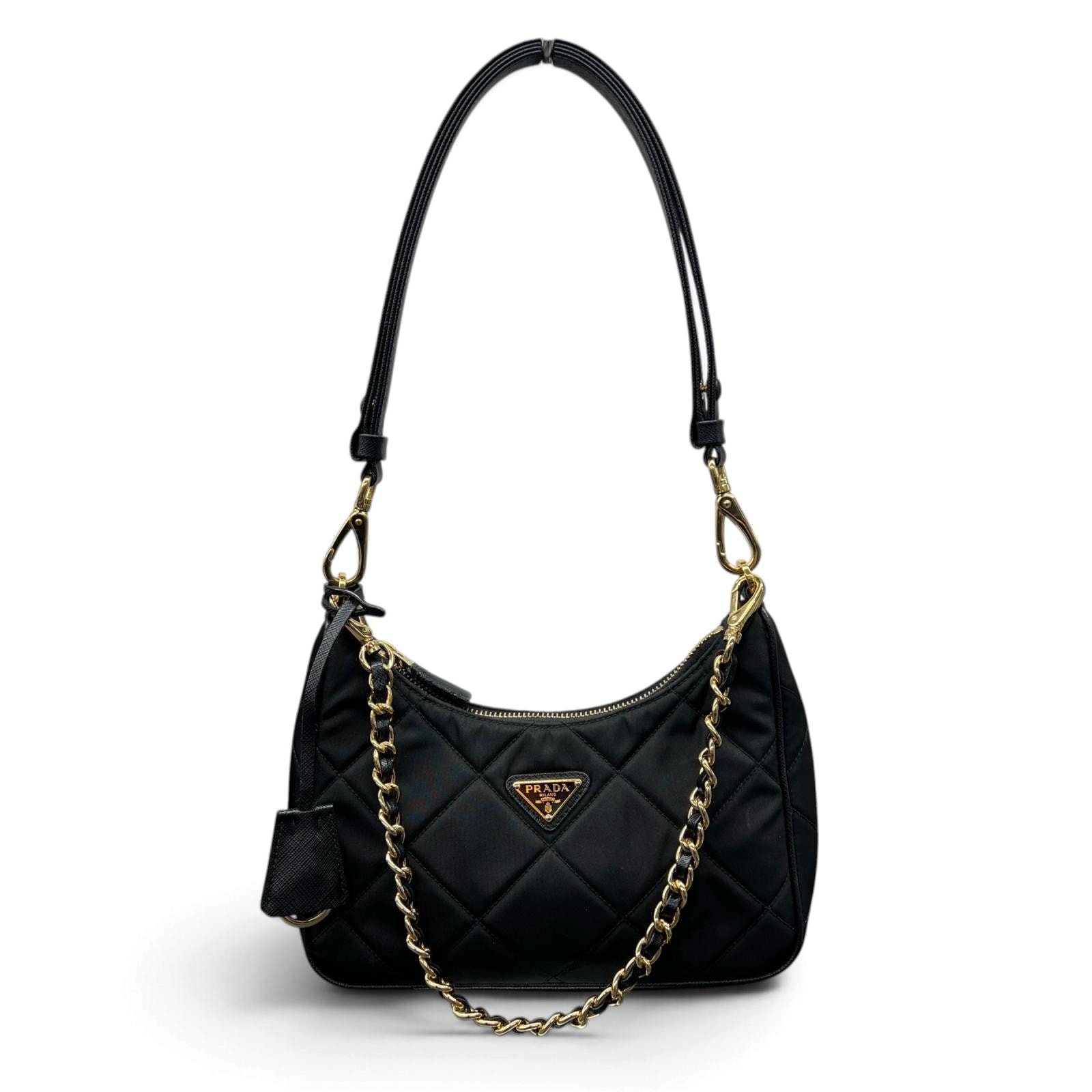 PRADA プラダ Re-Edition 1995 Re-Nylon リエディション 1995 リナイロン 3way ショルダーバッグ 1BC204 ICチップ確認済 ブラック トライアングルロゴ クロスボディ ポーチ ポシェット Bランク 鑑定済 中古