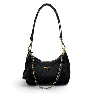 PRADA プラダ Re-Edition 1995 Re-Nylon リエディション 1995 リナイロン 3way ショルダーバッグ 1BC204 ICチップ確認済 ブラック トライアングルロゴ クロスボディ ポーチ ポシェット Bランク 鑑定済 中古