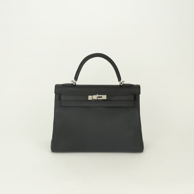 エルメス HERMES ケリー32 ケリー 32 バッグ トートバッグ ショルダーバッグ トゴ ノワール Noir ブラック Black 黒 シルバー金具 ハンドバッグ 2Way 内縫い V字金具 新型金具