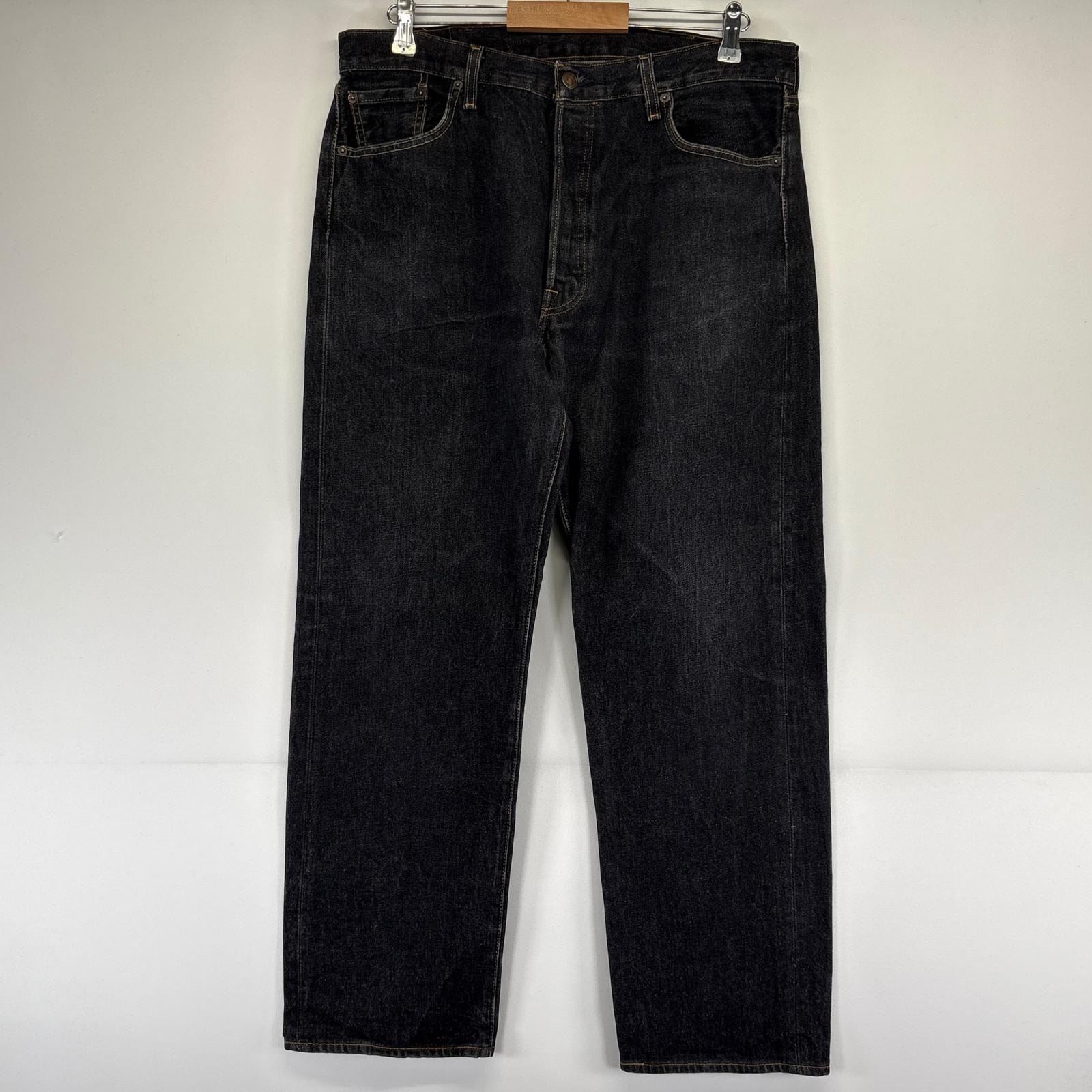 古着 リーバイス Levi's デニム パンツ 501 ストレート ブラックデニム ボタンフライ w38×L32  ブラック系 メンズ