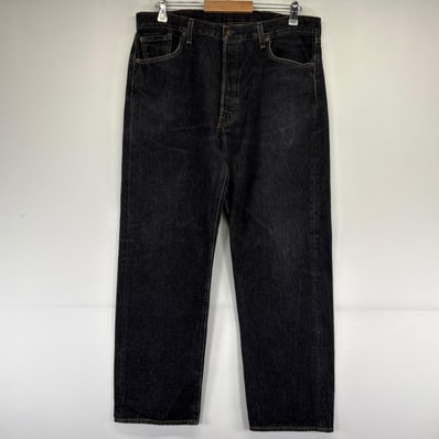 古着 リーバイス Levi's デニム パンツ 501 ストレート ブラックデニム ボタンフライ w38×L32 ブラック系 メンズ