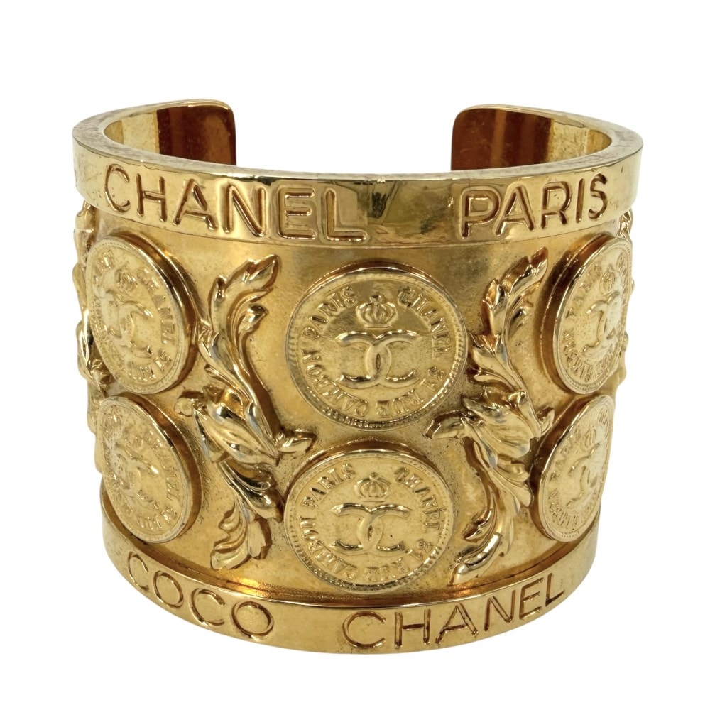 C (やや傷や汚れあり)】CHANEL シャネル バングル ブレスレット ココ