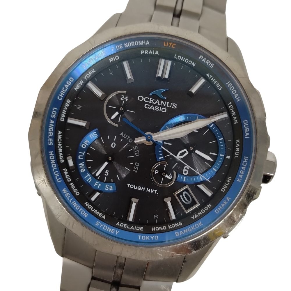 CASIO カシオ OCW-S2400-1AJF オシアナス マンタ ソーラー電波 腕時計 シルバー×ネイビー 正規品 / C601