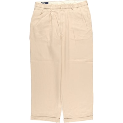 古着 ラルフローレン Ralph Lauren POLO by Ralph Lauren ツータック リネンパンツ スラックス メンズw35相当/eaa618651
