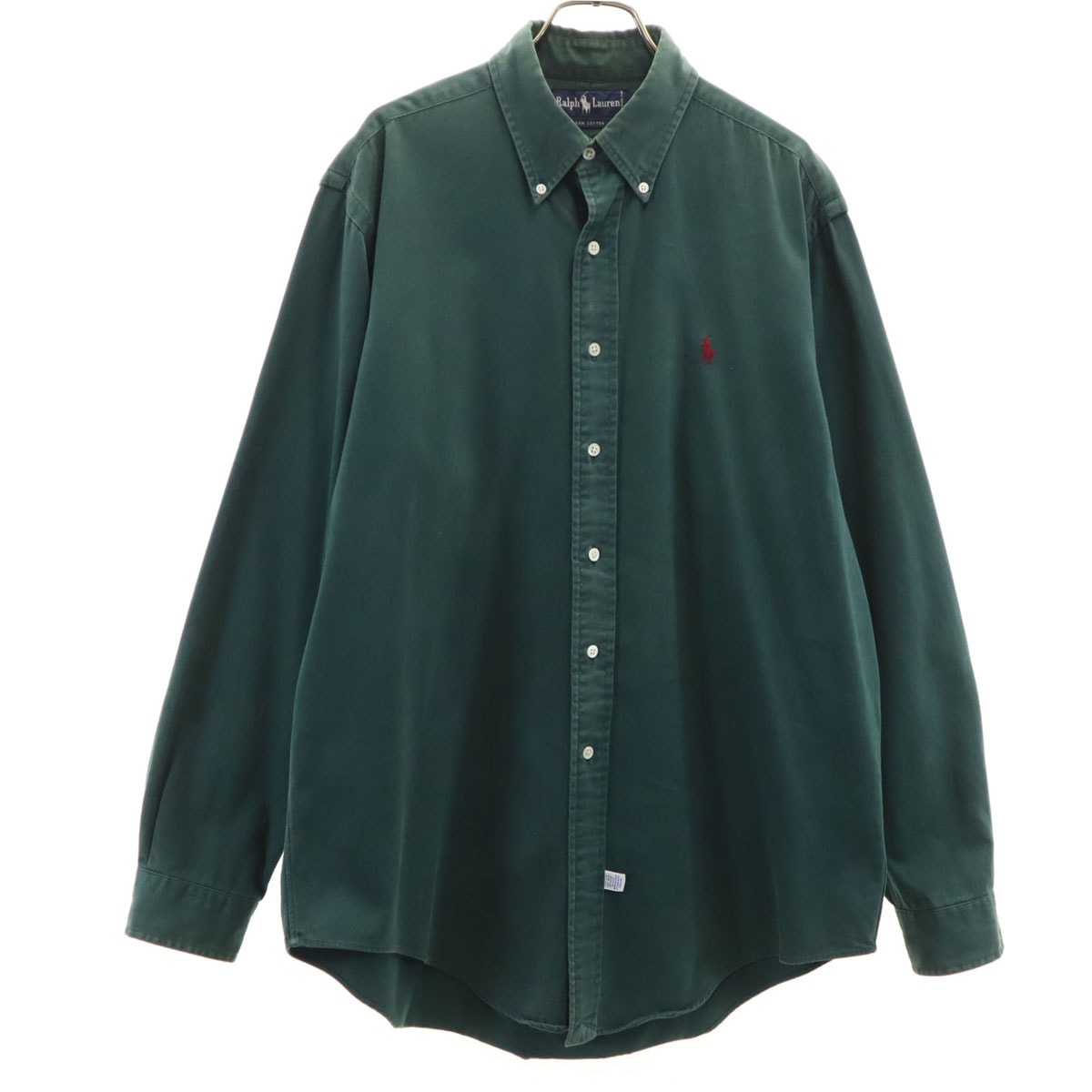 RALPH LAUREN ラルフローレン 90s オールド 長袖 ボタンダウンシャツ L グリーン