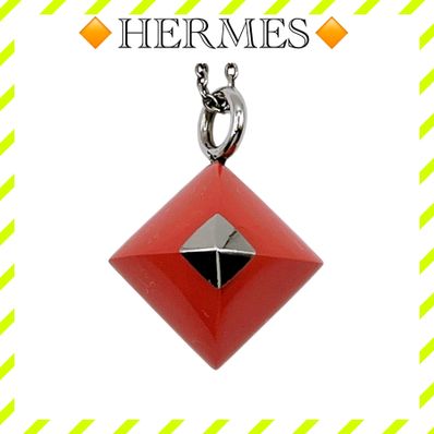 美品 エルメス メドール キュピドン ネックレス ピンク シルバー レディース