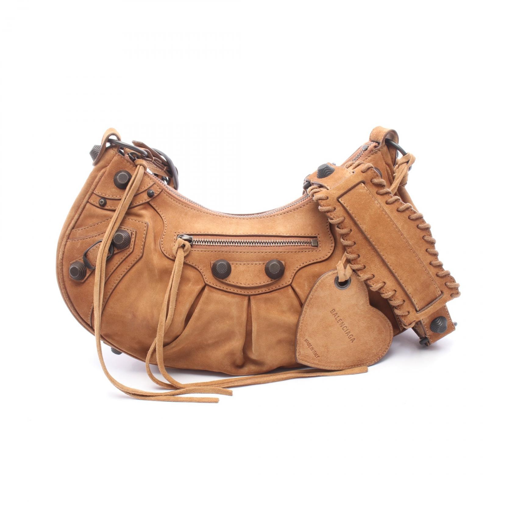 バレンシアガ BALENCIAGA LE CAGOLE ルカゴール スモール ショルダーバッグ バッグ スウェード レディース ブラウン系 6713072AB2A2533 【中古】