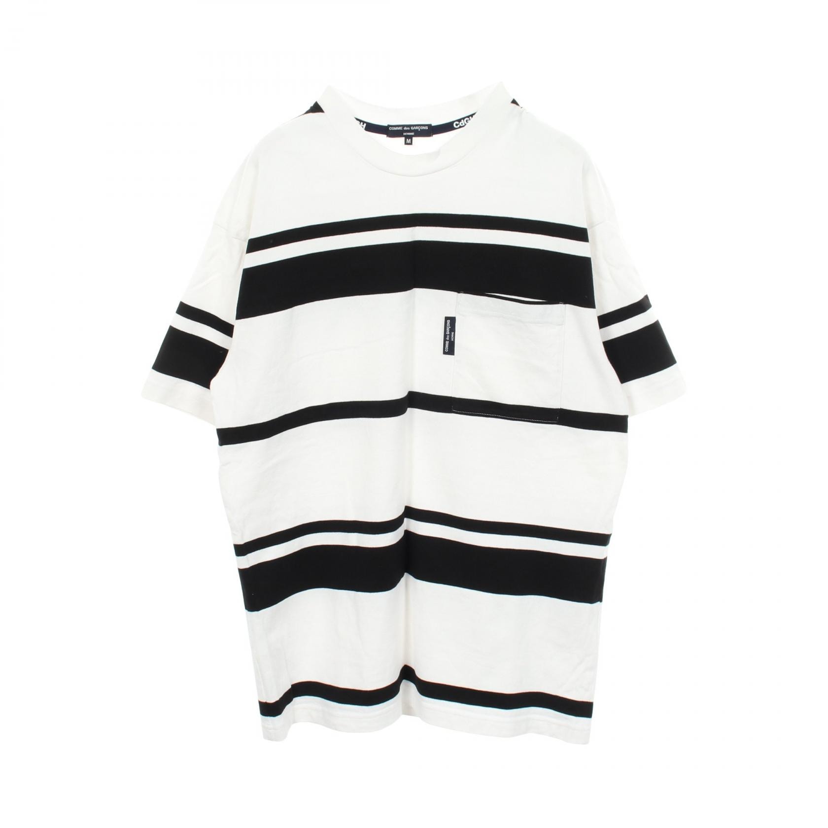 コムデギャルソンオム COMME des GARCONS HOMME ボーダー 半袖Tシャツ 衣料品 トップス コットン メンズ ホワイト系 / ブラック系 【中古】