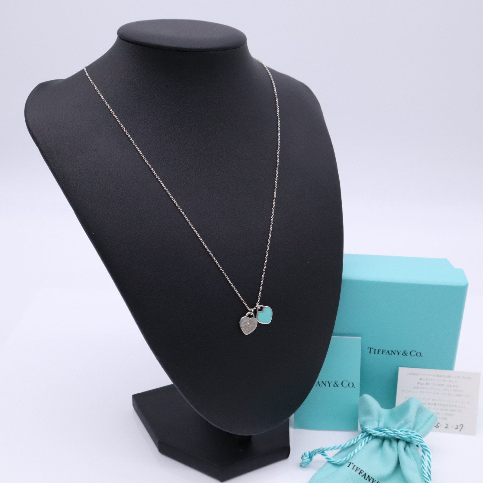 美品 TIFFANY&Co. ティファニー ターン トゥ ティファニー ハート ペンダント ネックレス 925 69683983 ネックレス シルバー ブルー シルバー エナメル レディース