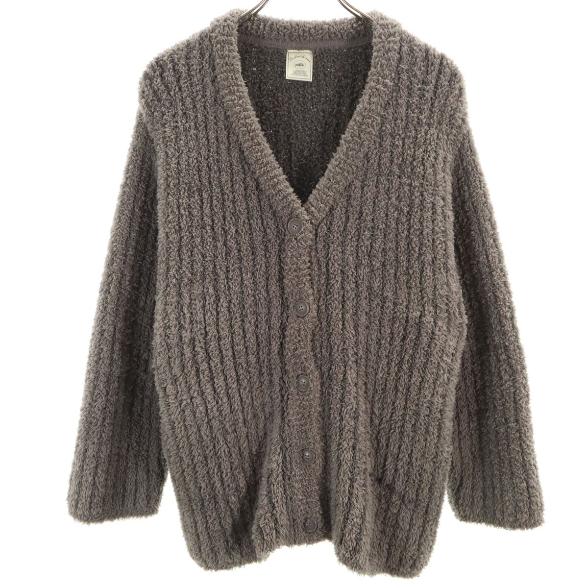 gelato pique ジェラートピケ 長袖 Vネック カーディガン F グレー ふわモコ ジェラピケ