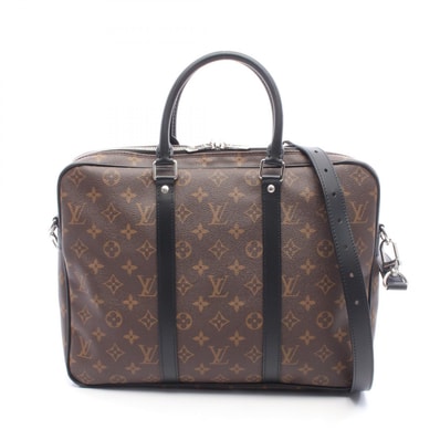 ルイ・ヴィトン LOUIS VUITTON PDV PM モノグラムマカサー 2WAY ブリーフケース バッグ PVCコーティングキャンバス レザー メンズ ブラウン系 / ブラック系 M52005 【中古】