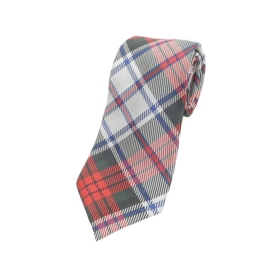 【中古】【未使用】コムデギャルソン オムドゥ COMME des GARCONS HOMME DEUX 2025年春夏 シルク チェック チェック柄ネクタイ レッドxホワイト【メンズ】