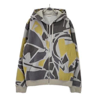エルメス 91-5508 イエロー×グレー マルチカラー ジップパーカー ブルゾン XXL