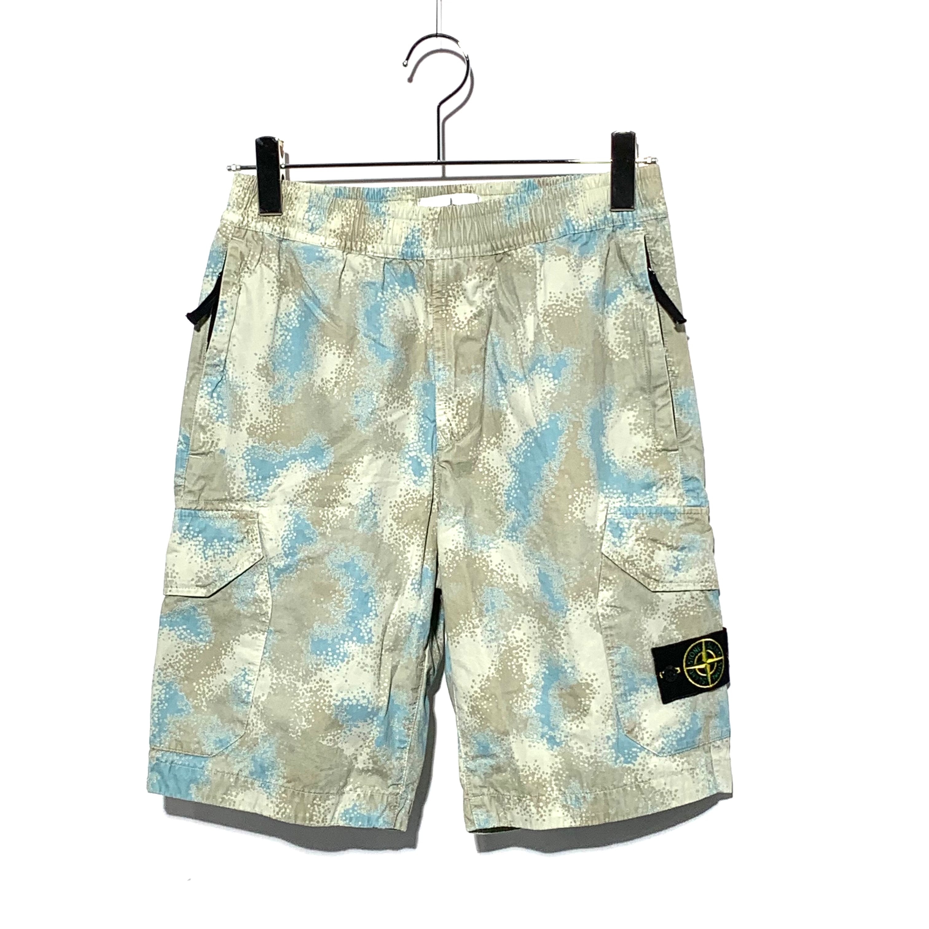 Stone Island Camo Devore Cargo Short "Dove Grey"
