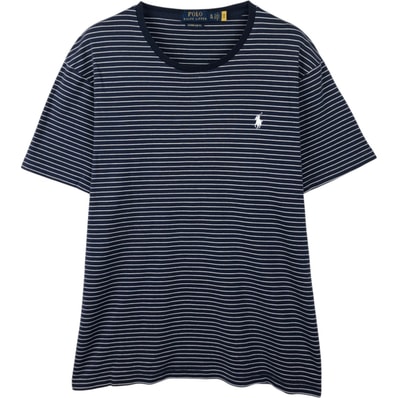 古着 ラルフローレン Ralph Lauren POLO RALPH LAUREN CUSTOM SLIM FIT 半袖 ボーダーTシャツ メンズXL相当/eaa656589