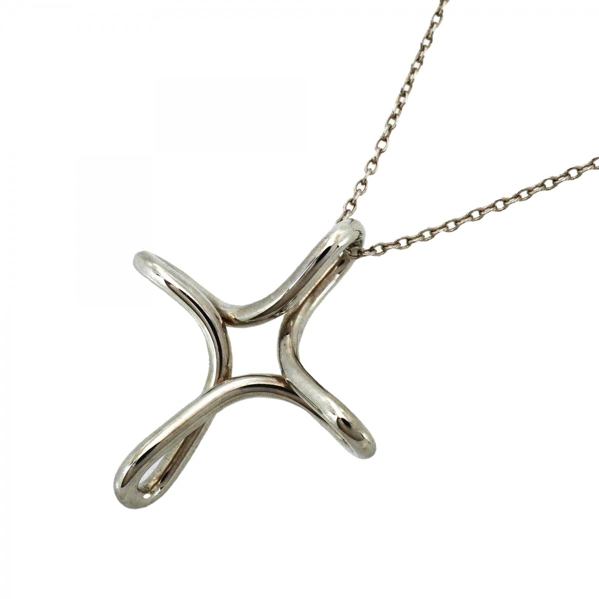 ★SALE【6jcb0411-k】ティファニー ネックレス オープンクロス シルバー925【中古】レディース