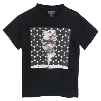 MASSES マシス Tシャツ プリント グラフィック 半袖 Tシャツ ブラック系 S【中古】