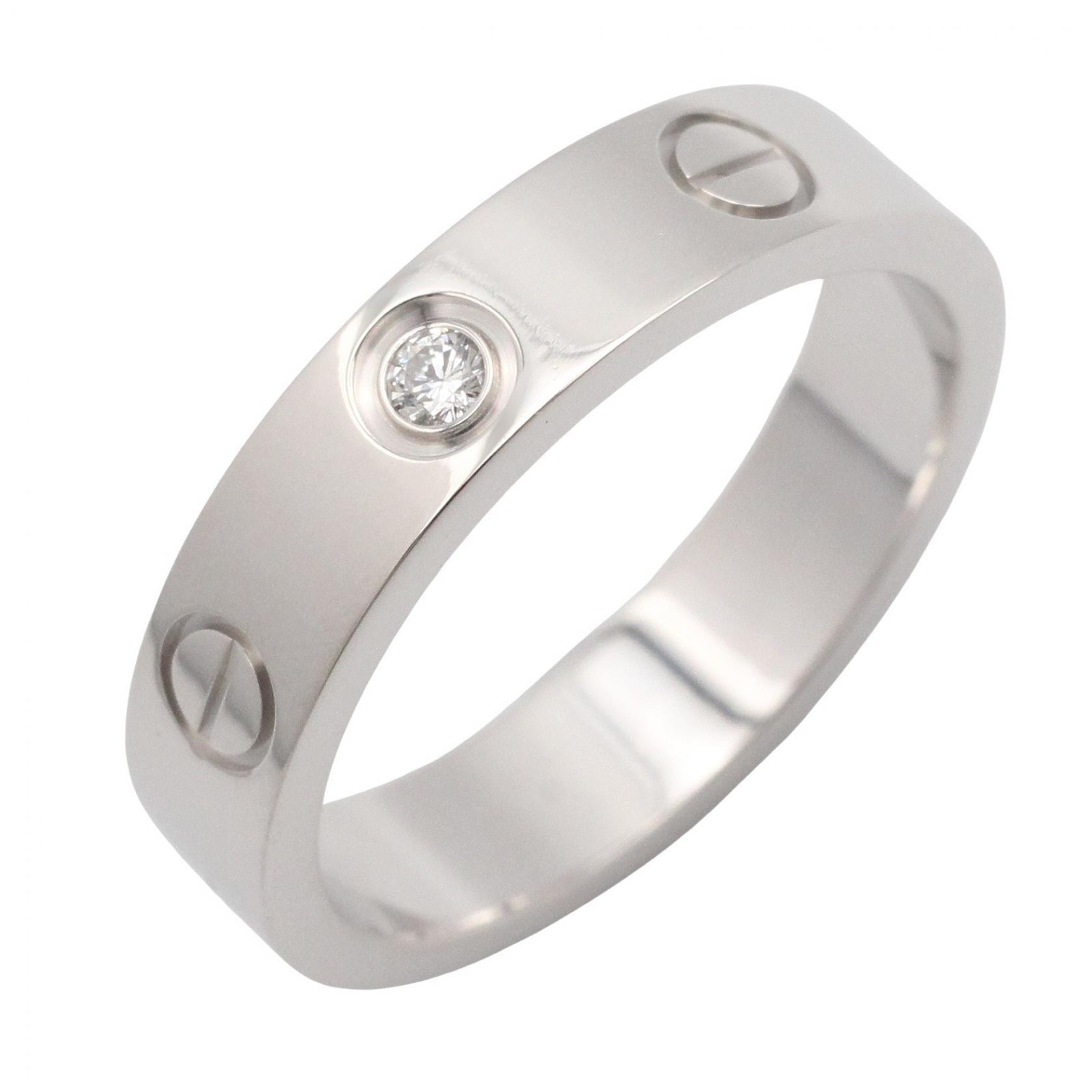 カルティエ CARTIER ミニラブリング 1PD リング・指輪 ジュエリー K18WG(ホワイトゴールド) ダイヤモンド レディース クリア系 / シルバー系 B4050500 【中古】