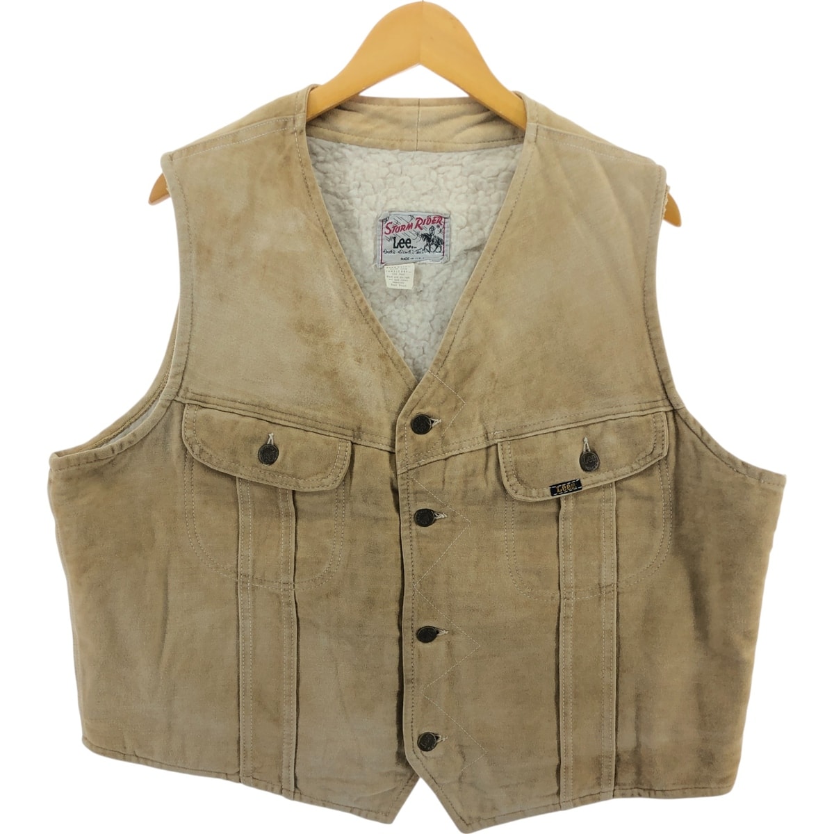 古着 70~80年代 リー Lee STORM RIDER ストームライダー ボアベスト USA製 メンズM相当 ヴィンテージ/eaa502937