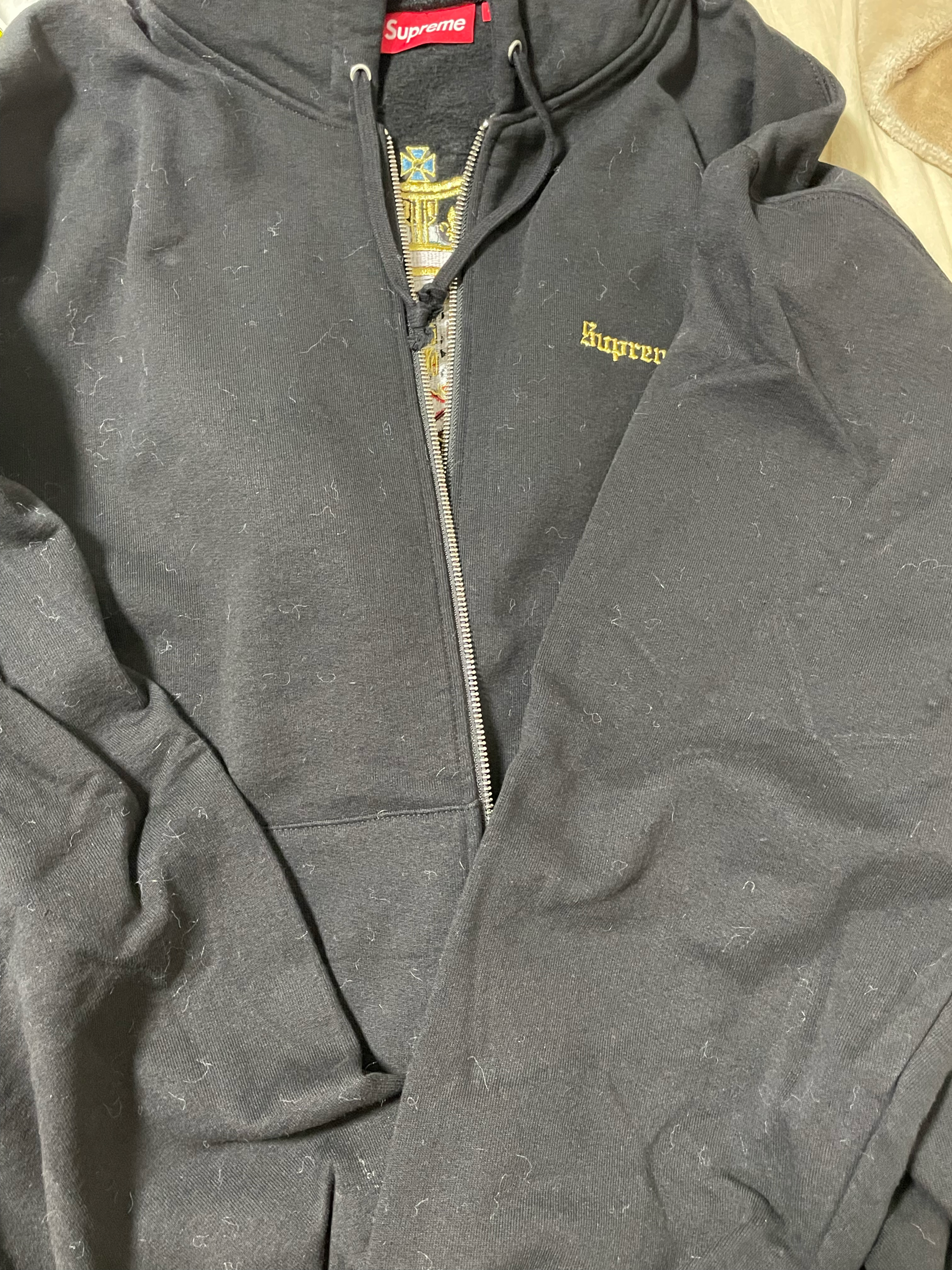 Supreme Crest Zip Up Hooded Sweatshirt "Black"