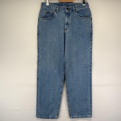 古着 90's/90年代 リー Lee USA製 デニム パンツ デニム ストレートデニム 5ポケット シルバーフライ W34×L30 ブルー系 メンズ
