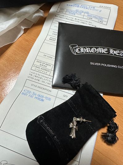 Chrome Hearts CH Cross Baby Fat Earrings "Silver"