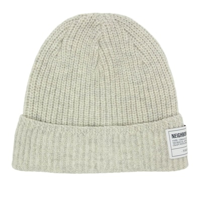 NEIGHBORHOOD ネイバーフッド ニットキャップ 252FUNH-HT01 JP BEANIE ビーニー ウール ニットキャップ 帽子 グレー系 F【美品】【中古】