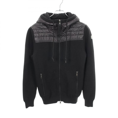 モンクレール MONCLER 切替 パーカー 衣料品 トップス ウール ナイロン メンズ ブラック系 9413600 【中古】