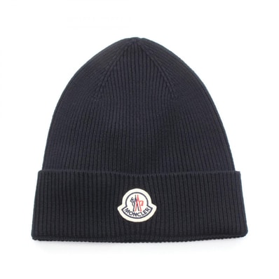 モンクレール MONCLER ロゴワッペン ニット帽 ニットキャップ 帽子 ウール メンズ レディース ブラック系 L20913B70500999 【新品】