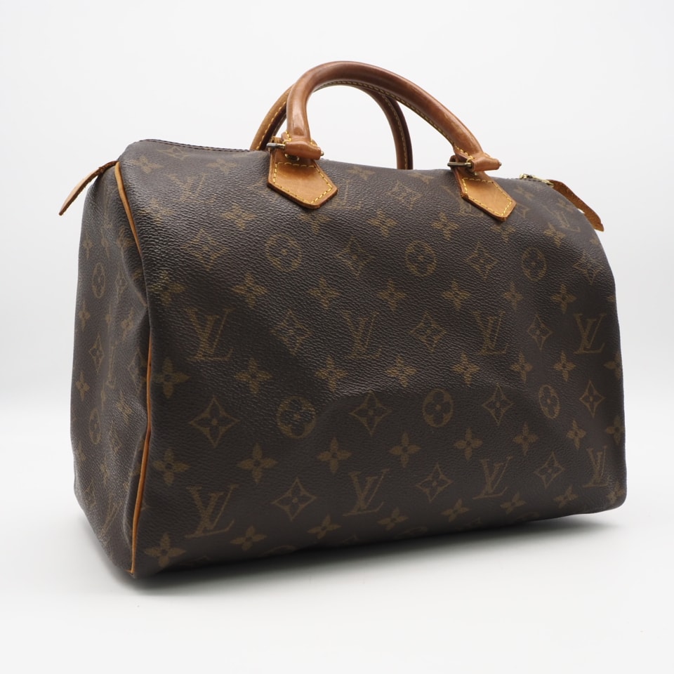 LOUIS VUITTON ルイ・ヴィトン モノグラム スピーディ30 M41526 ハンドバッグ ブラウン ベージュ コーティングキャンバス レザー レディース