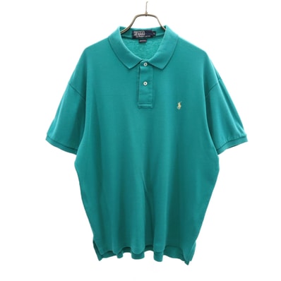 Polo by Ralph Lauren ポロバイラルフローレン 90s USA製 オールド 半袖 ポロシャツ L エメラルドグリーン