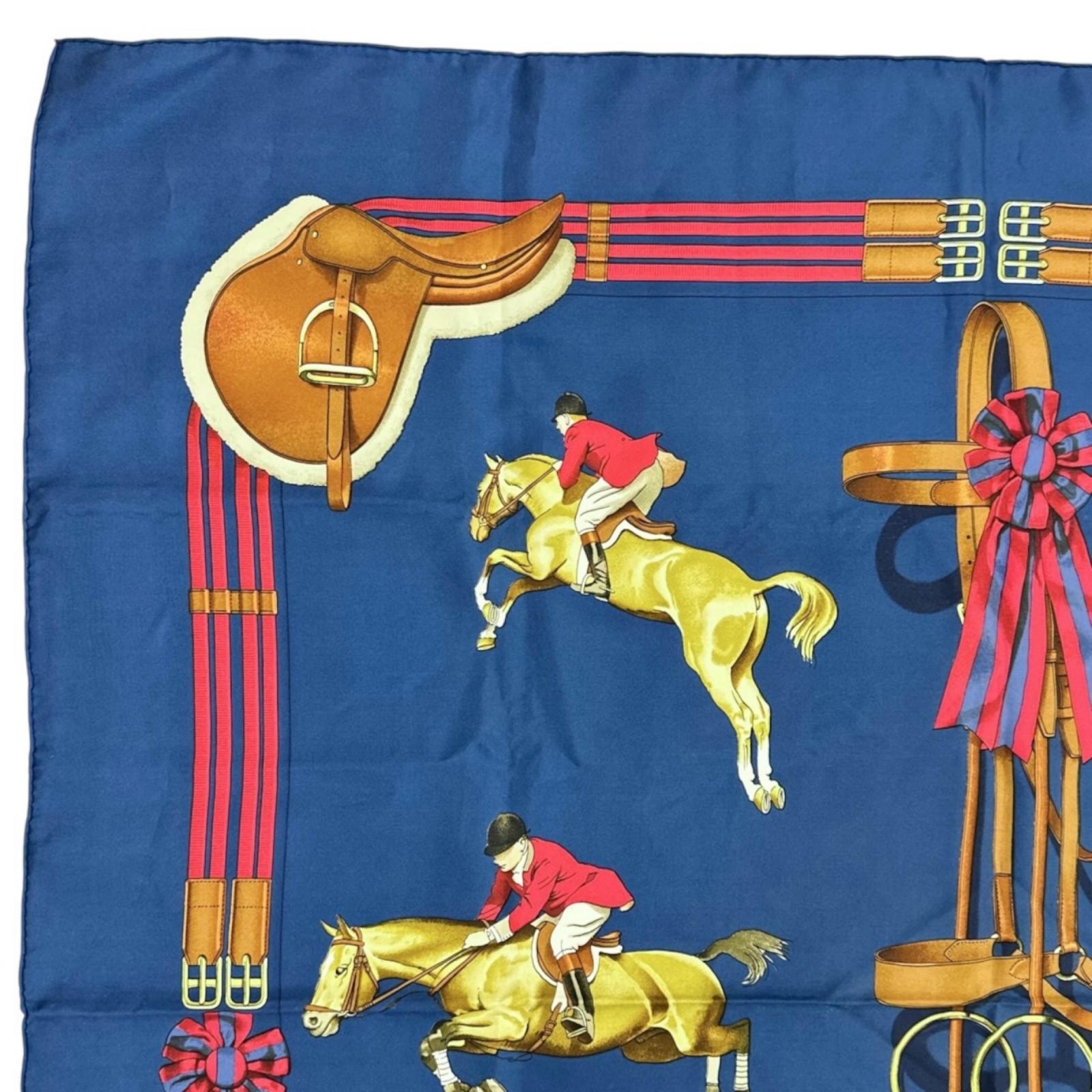 D (傷や汚れあり)】HERMES エルメス カレ90 JUMPING（ジャンピング