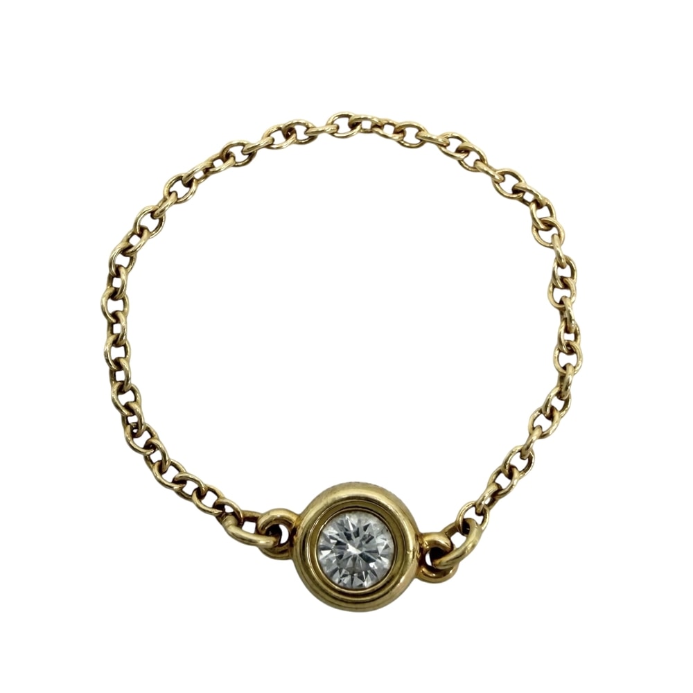 TIFFANY&Co. ティファニー 指輪 エルサペレッティ バイザヤード リング ジュエリー アクセサリー 18金YG Au750 K18イエローゴールド    ダイヤモンド 約9号 レディース 約0.5g【中古品】