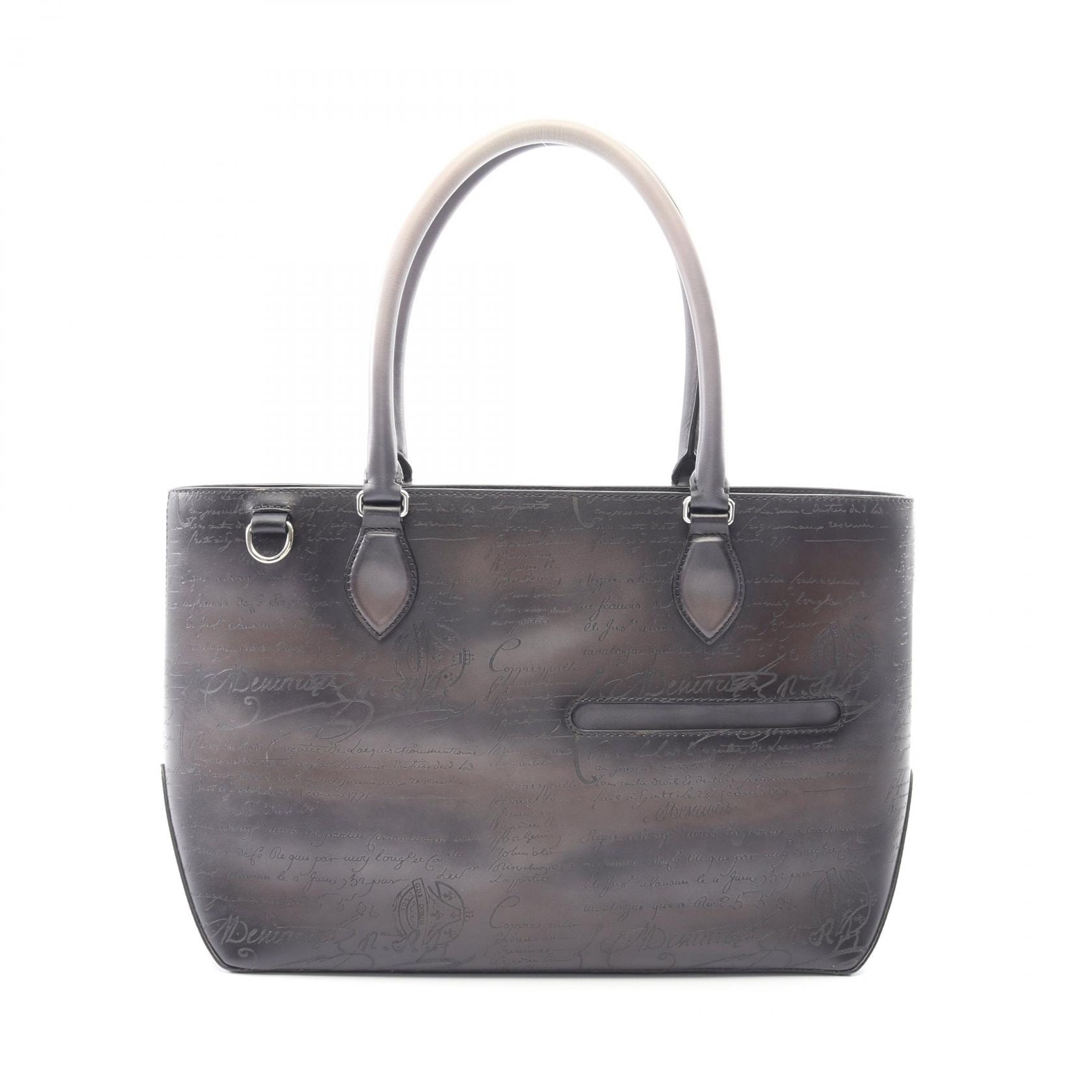 ベルルッティ Berluti カリグラフィトゥジュール トートバッグ バッグ レザー メンズ グレー系 U0262P 【中古】