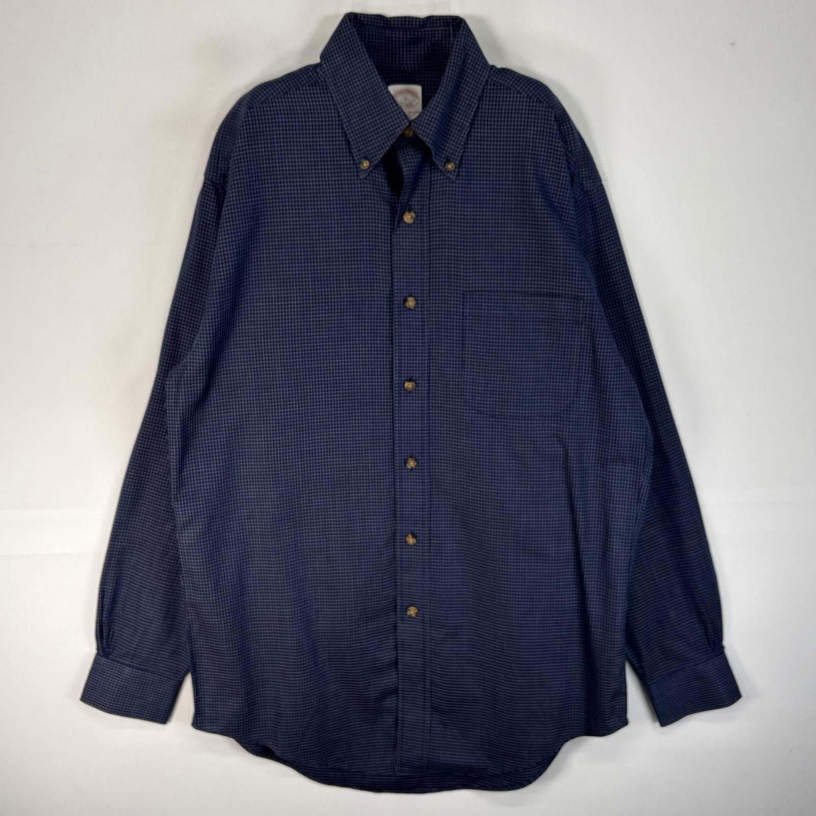 古着 ブルックスブラザーズ Brooks Brothers 長袖シャツ 胸ポケ ボタンダウン TRADITIONAL FIT S  ネイビー系 チェック メンズ