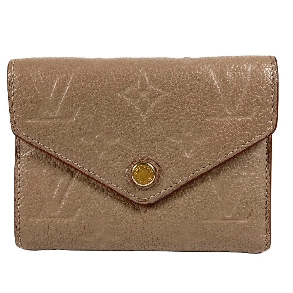 ルイヴィトン LOUIS VUITTON ポルトフォイユヴィクトリーヌ M63529 モノグラムアンプラント コンパクトウォレット 3つ折り財布 モノグラムアンプラントレザー ヴィゾン ベージュ
