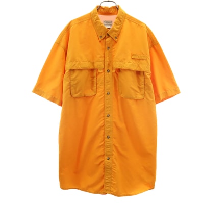 L.L.Bean エルエルビーン 半袖 ボタンダウン フィッシング シャツ XL オレンジ アウトドア