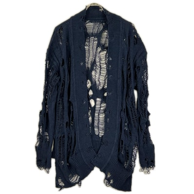 ワイズ YQ-K65-046 ネイビー Thread Design Knit Cardigan 2