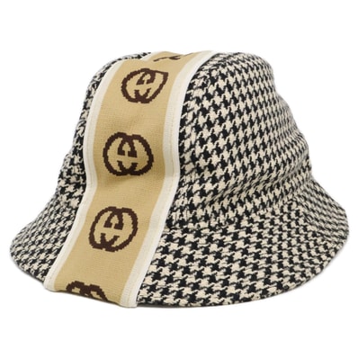 グッチ 599219 4H148 ハウンドトゥース バケットハット M 58cm